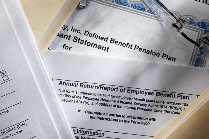 Pension documents looking disorganized