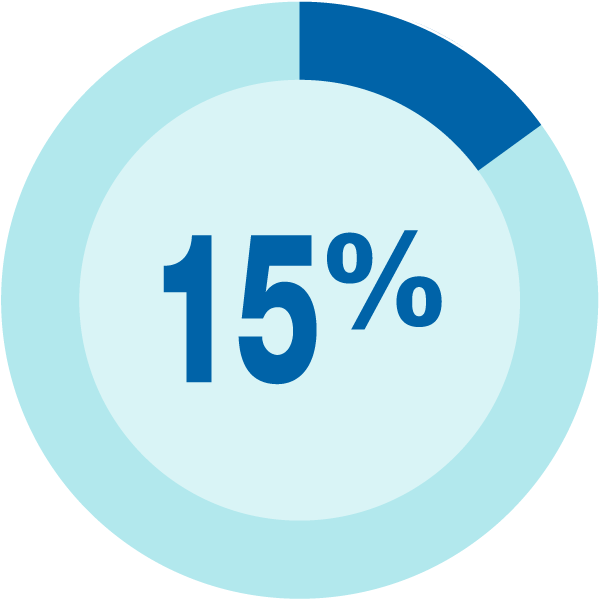 15 percent pie chart