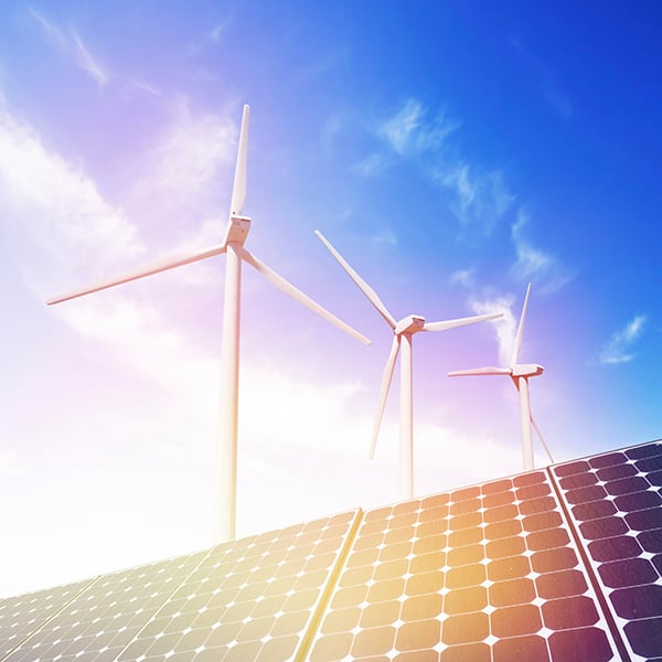 Solar Panels and Wind Farm